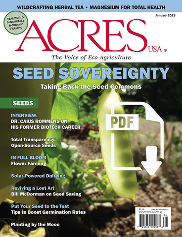 Acres U.S.A. Magazine January 2019 Front Cover